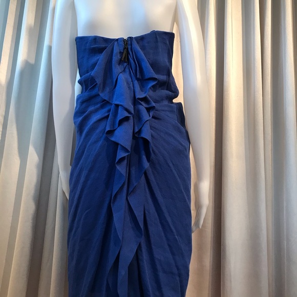 PHILLIP LIM Linen & Silk Draping Strapless Dress 8 - Picture 5 of 8